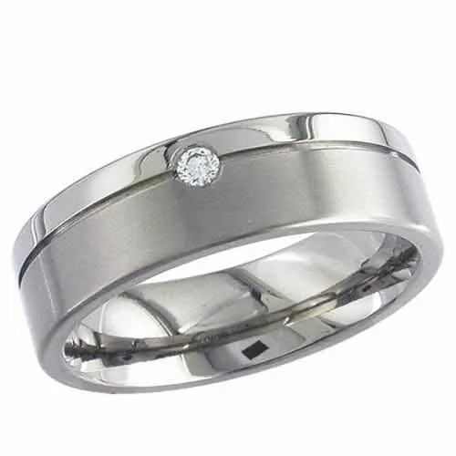 Diamond Wedding Ring Titanium (TBC2267DS) 